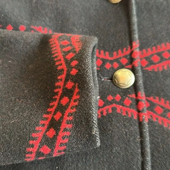 Pendleton maxi coat, wool with leather collar - Picture 9 of 9
